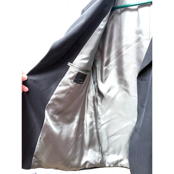 Bill Blass for Filenes Silk Blazer, Black 3 Button, Men's Size 42 S Vintage - Picture 4 of 7